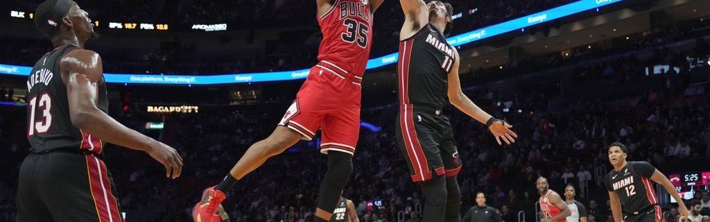 武切维奇12分阿德巴约20分 公牛不敌热火