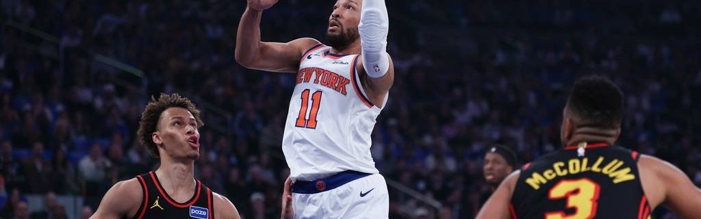 布伦森28+5+7唐斯25+8 约翰逊23+7尼克斯胜老鹰总分1-0